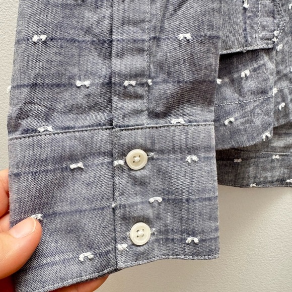 10 Crosby Derek Lam - Oversized Loose Chambray Long Sleeve Blouse - Picture 3 of 8